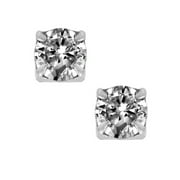 iJewelry2 Clear Round Cut Zirconia Sterling Silver Magnetic Studs 5mm