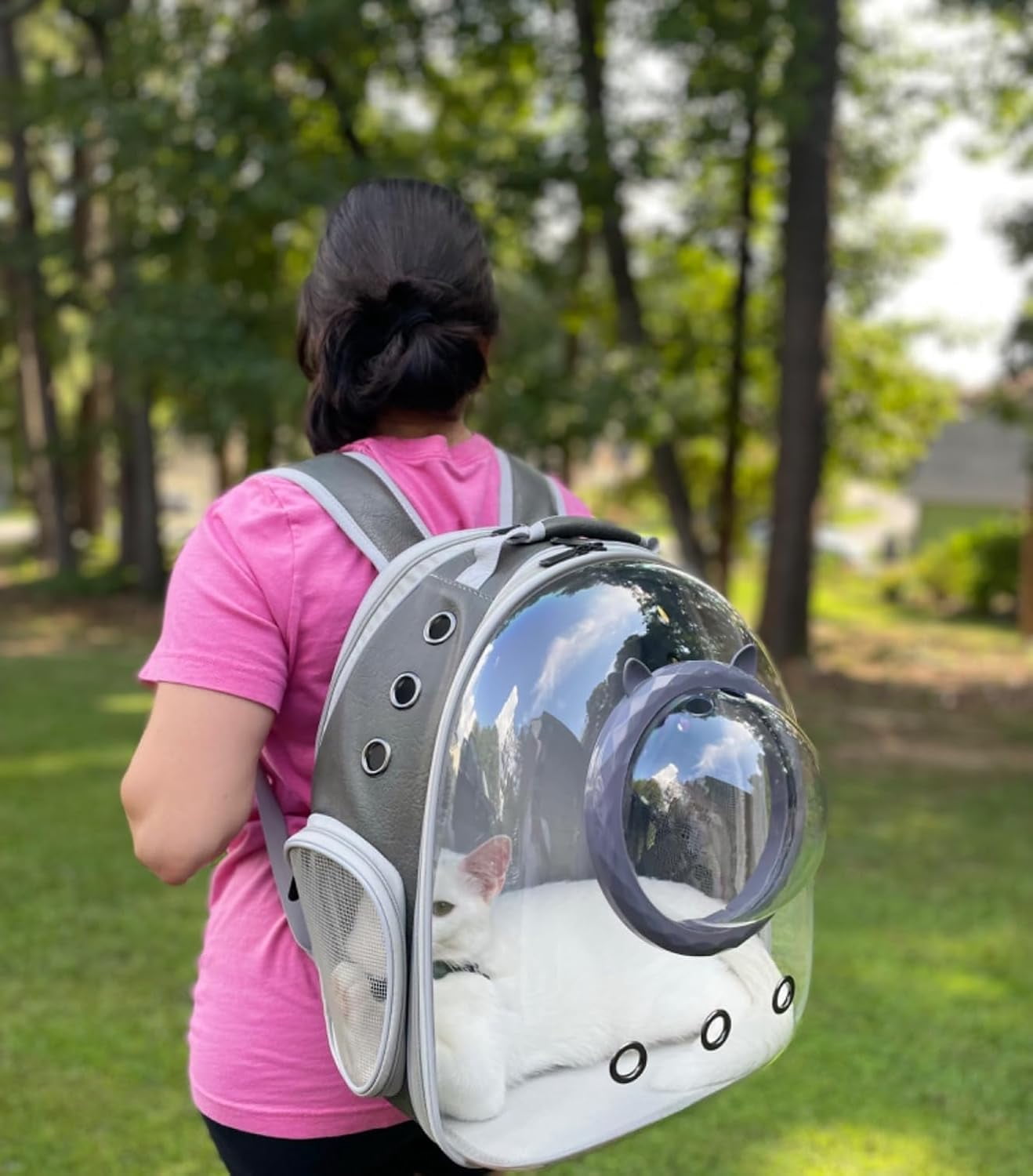 Expandable Cat Carrier Backpack, Backpack for Cats Kitten Small Puppy, Airline Approved Cat Bubble Backpack, Space Capsule Astronaut Carrier