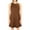 Brown, variant on Gustave Women Fashion Sleeveless O-neck Print Casual Loose Mini Dress Summer Party Swing Tank Dress with Pockets "Black, S"