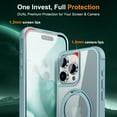 thumbnail image 6 of Dteck for iPhone 16 Pro Case with Invisible Magnetic 360° Rotating Stand,Compatible with MagSafe,Military-Grade Drop Protection Shockproof Bumper Translucent Case for iPhone 16 Pro,Blue, 6 of 7