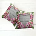 thumbnail image 6 of Ambesonne Colorful Throw Pillow Cover 2 Pack, Frame of Fresh Tulips, 24", Pink Green Umber, 6 of 7