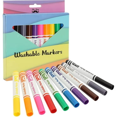 Mr. Pen- Washable Markers, Assorted Colors, 10 Pack, Broad Line