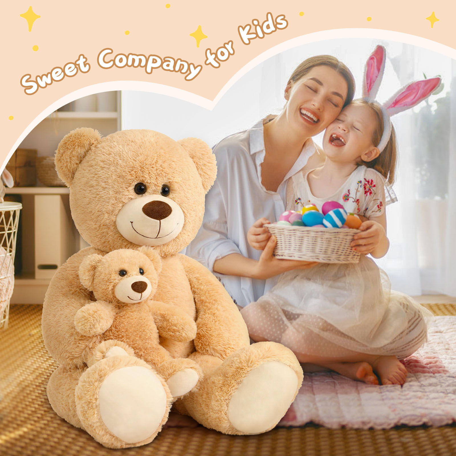 Morismos 39" Mommy and Baby Teddy Bear Set photo 6