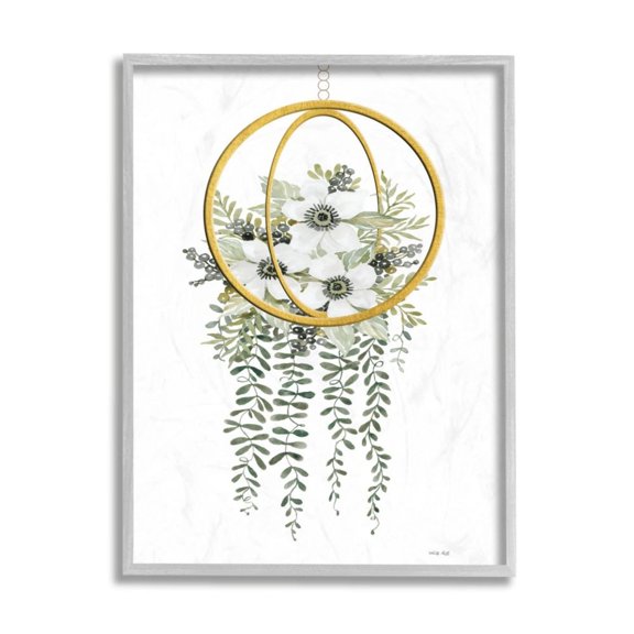 Stupell Industries White Floral Poppies Vines Indoor Modern Planter Design by Cindy Jacobs