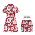 thumbnail image 6 of Uorisanigo Red Hibiscus Matching Couple Outfits Mens Golf Shirts Size S Short Sleeve Casual Workout Collared Tops and Womens Short Sleeve Golf Clothes with Built in Shorts and Pockets, 6 of 8