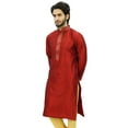 thumbnail image 3 of Atasi Men's Maroon Long Kurta Casual Shirt Festive Designer Clothing-Small, 3 of 7