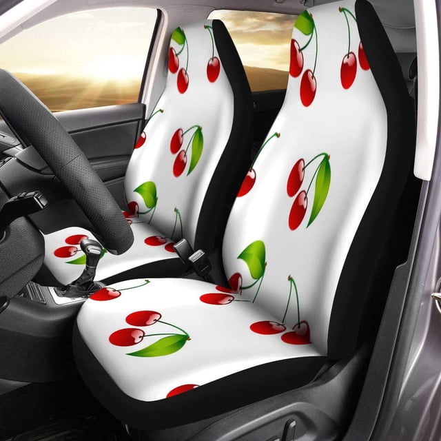 Juego de 2 fundas para asientos de coche ABPHQTO Berry Cherry Red Ripe Berrie Protector universal