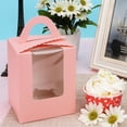 thumbnail image 6 of Hzzsbu Cupcake Boxes, 10 Pcs Single Paper Cupcake Holder Containers, Candy Cookies Desserts Gift Boxes with Window and Handle for Wedding Birthday Party, 6 of 7
