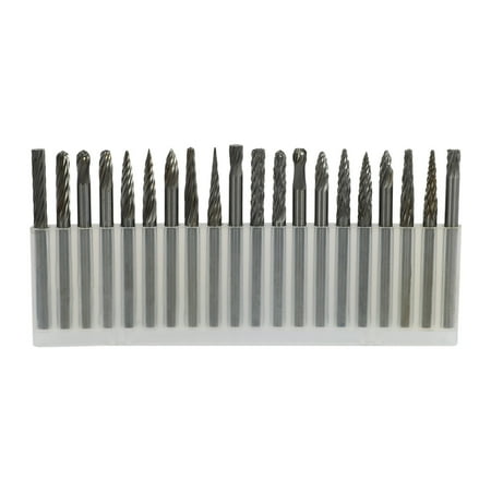 

20Pc Full Double Grain Tungsten Carbide Rotary Burr Milling Cutter Milling Cutter Bit Set Mini Drill Rotating Tool Accessories Engraving Drill Bit