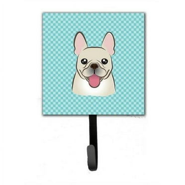 Carolines Treasures BB1176SH4 Checkerboard Blue French Bulldog Leash & Key Holder