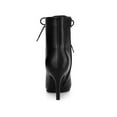 thumbnail image 2 of BLISSFUL STEP Women's Lace Up Pointed Toe Stiletto Heels Ankle Boots, 2 of 7