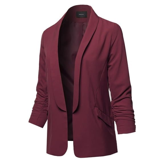 FashionOutfit Women's Basic Open Front Office Blazer Jacket