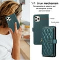 thumbnail image 2 of Allytechgroup for iPhone 11 Pro Wallet Case, Premium PU Leather Magnetic Buckle Zipper Pocket Card Slots Flip Stand Protective Cover with Hand Strap & Shoulder Strap - Darkgreen, 2 of 12