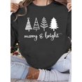 thumbnail image 4 of Women Christmas Sweatshirt Christmas Tree Graphic Long Sleeve Shirt Xmas Holiday Pullover Top, 4 of 5