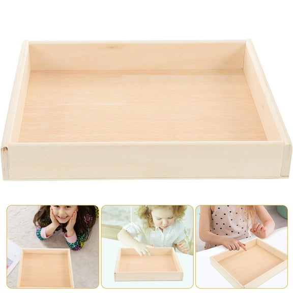 WRITWAA Stackable Beige Wooden Puzzle Trays for Efficient Storing and Organizing