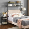 thumbnail image 6 of Queen Headboard With Shelves, Queen Bed Frame Storage, Black Metal Queen Headboard With Nightstands And Easy Assembly, Modern Durable Bedroom Furniture Set, 6 of 8
