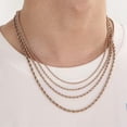 thumbnail image 4 of EOEMY 316L Stainless Steel Rope Chain 20"22"24" Men Women Necklace 2/2.4/3/4/5/7/8mm-Rose Gold-2.4mm-22Inch Or 55Cm, 4 of 9