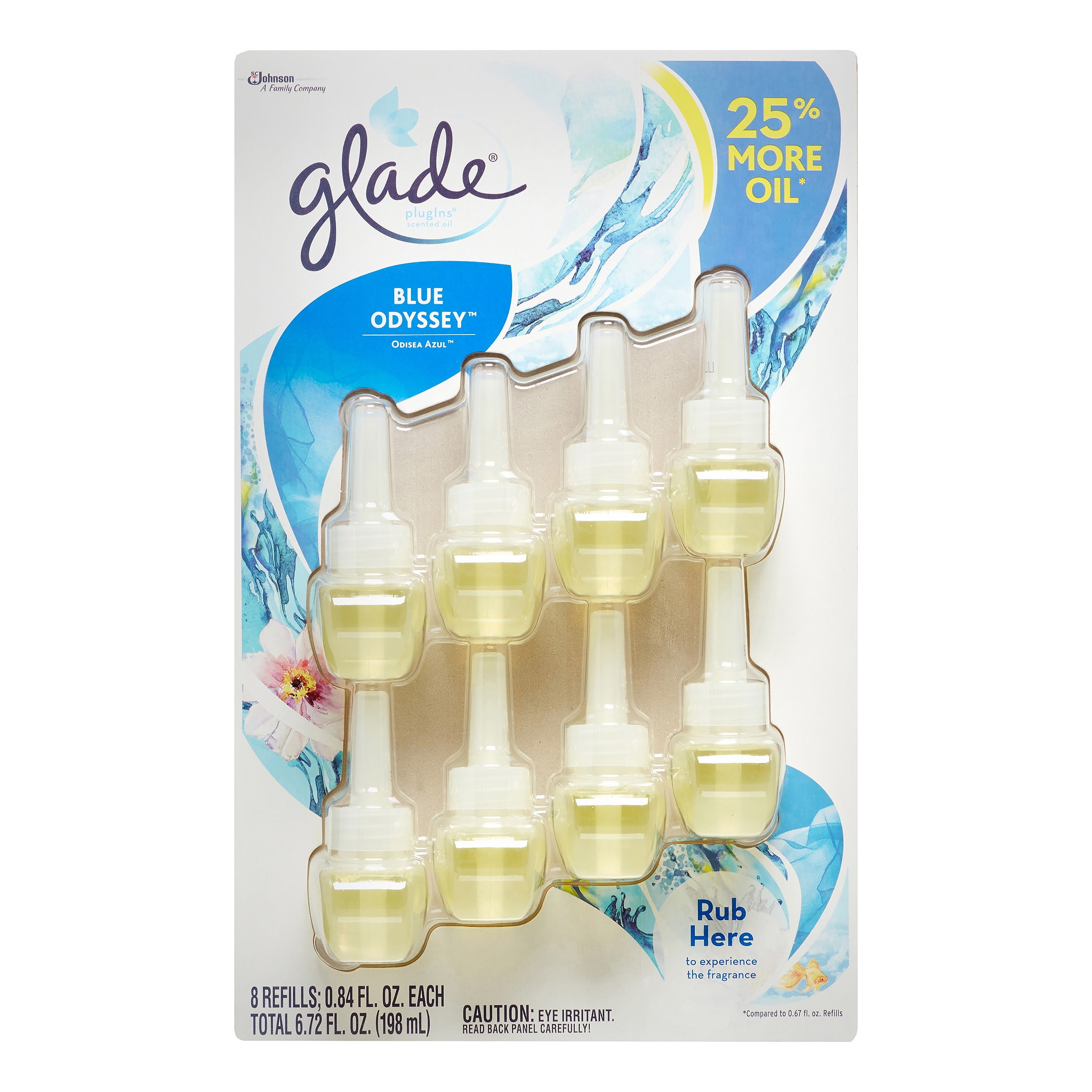 Glade Plug In Refill, Blue Odyssey, 6.72 Fl. Oz. (Pack of 8)