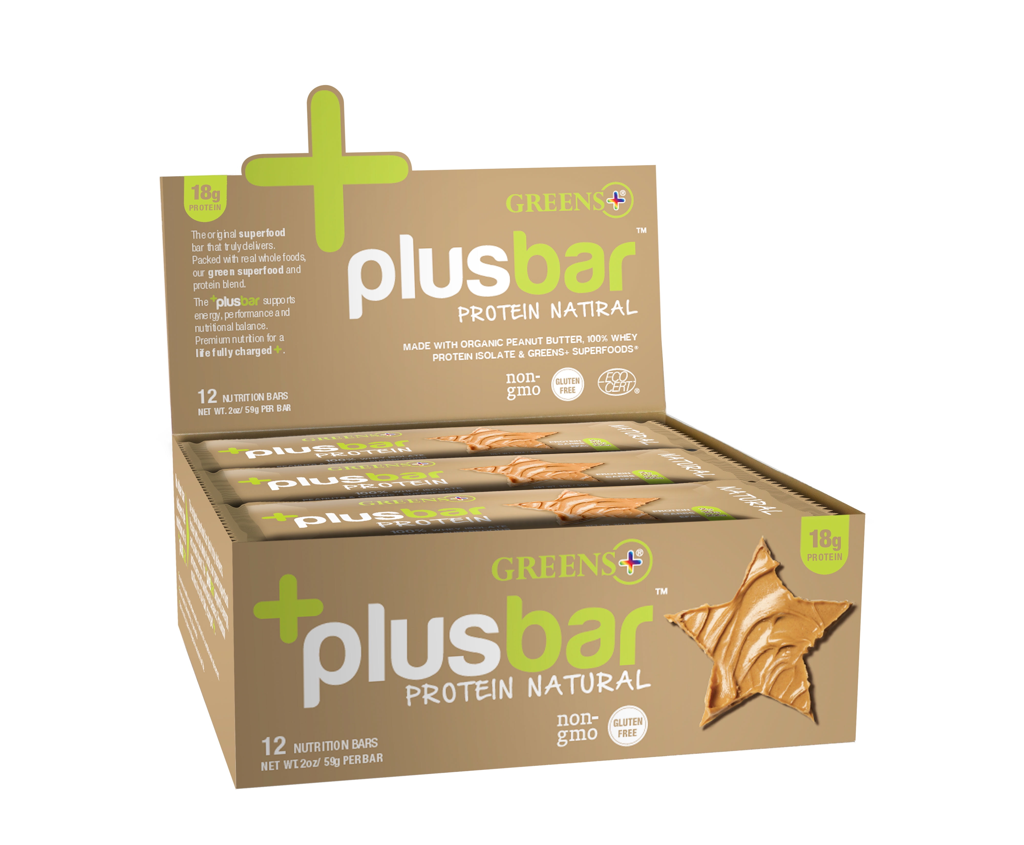 Plusbar Natural Protein Bar 59g Box