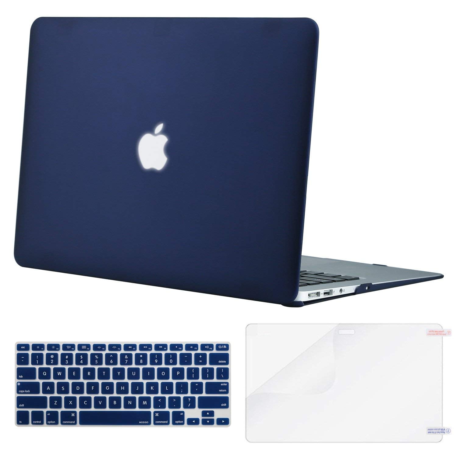 LCD Screen 3 in1 Crystal ROYAL BLUE Case for Macbook Air 13" A1369 Key Cover 