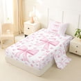thumbnail image 2 of Erosebridal Teens Cute Love Heart Bowtie Twin Sheet Sets 3pcs,Girls Kids Geometric Plaid Polka Dots Bedding,Breathable Home Decor, 2 of 5