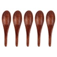 thumbnail image 1 of Cuchara de madera con forma de pez tallada a mano, Color de pintura antigua, Material de nogal, cuchara mezcladora de madera para cocina, 5 uds., 1 of 14