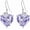 02-February-Violet-Heart Crystal, variant on Birth Flower Earrings 925 Sterling Silver 12 Month Floral Earrings Birthstone Crystal Jewelry Birthday Gifts for Women