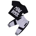 thumbnail image 2 of Sonducket 2 uds., conjunto de bebé, camiseta para niño, camiseta de manga corta, Top, pantalones, ropa de verano conjuntos de ropa Negro 110cm, 2 of 6