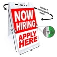thumbnail image 2 of Now Hiring Apply Here (24" X 36") Deluxe A-Frame Signicade, Includes 2 Removable Panels & Stand, 2 of 2