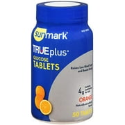 Sunmark TRUEplus Glucose Tablets Orange 50 Ct | Glucose Tablets for Low Blood Sugar | Fat-, Gluten-, Caffeine-Free | Diabetic Supplies | Glucose Tabs | Sugar Pills for Diabetics | Hypoglycemia Snacks