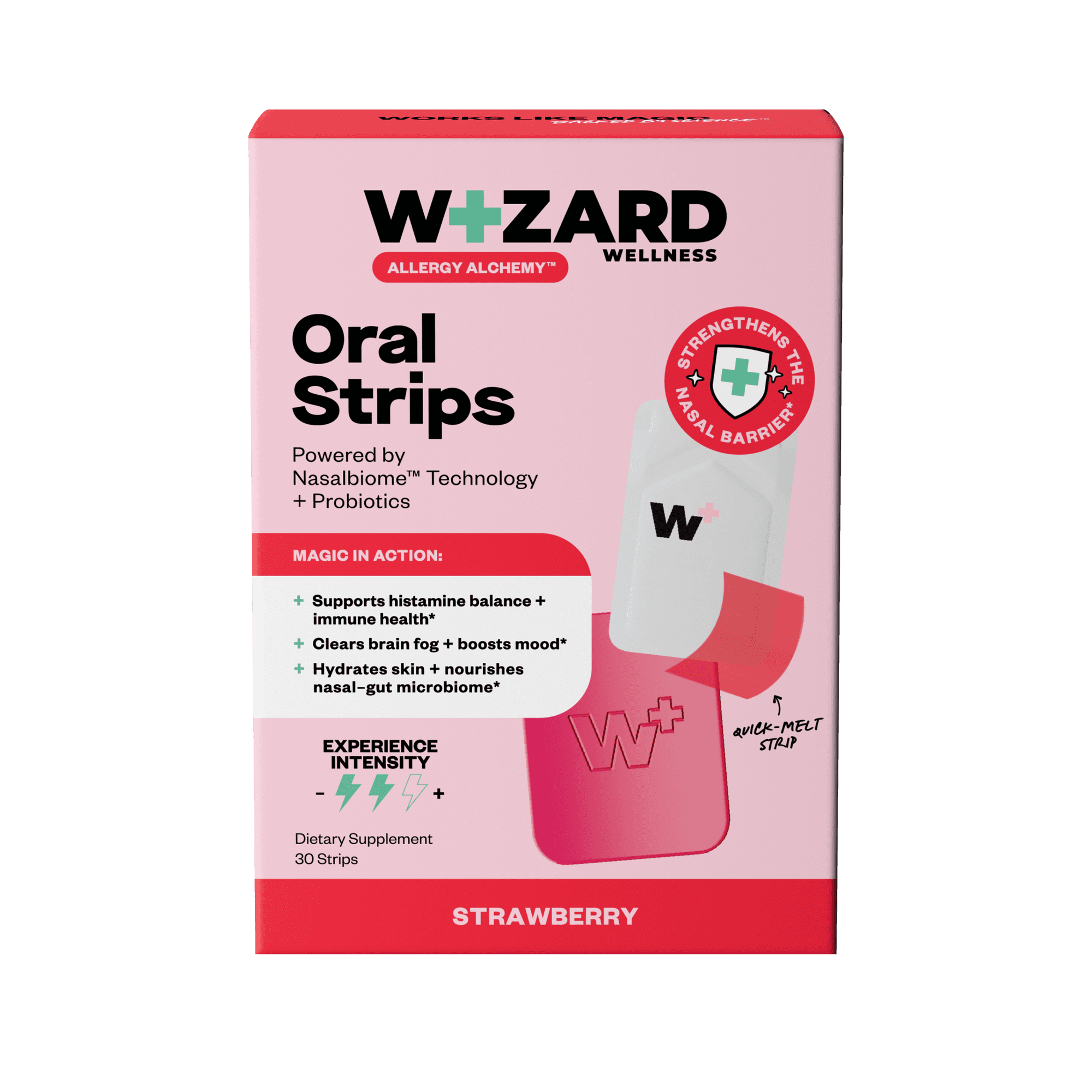 Wizard Wellness Multi-Benefit Oral Strips, Antihistamine Allergy Support Strips, 30 Count