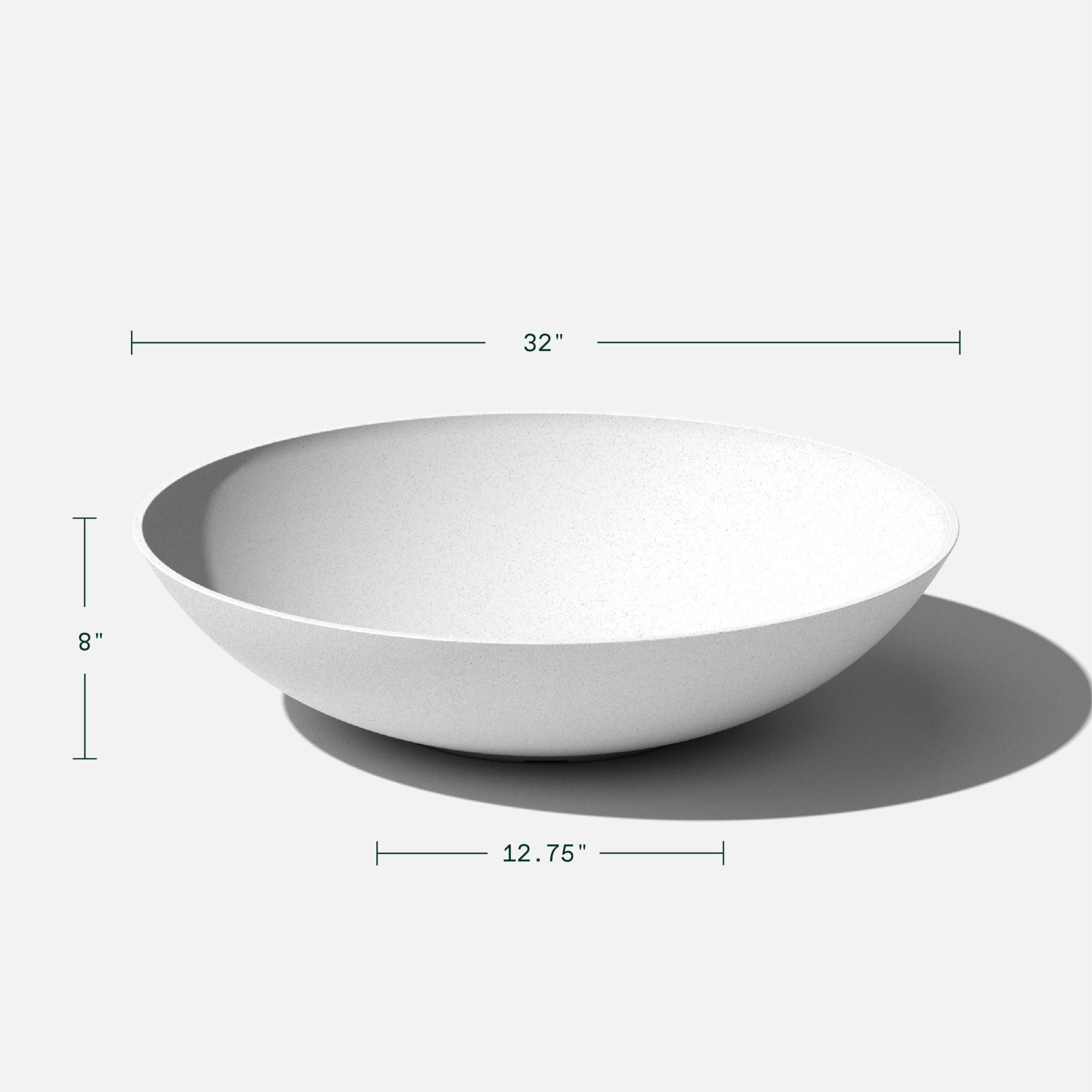 Veradek Mason Series Lane Bowl 32" Plastic-Stone Planter - White