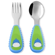 Skidaddle By Skip Hop Toddler Utensil Set, Blue Shark Design, Easy-Grip Handles