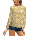 thumbnail image 6 of Gudetama Women's Casual Crew Neck Sweatshirt Long Sleeve Pullover Tops, 6 of 8