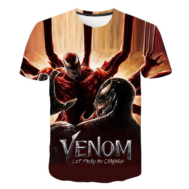 Marvel 2022 New Boys Summer Venom 2 Camiseta con estampado 3D Cuello redondo Camiseta de manga corta Casual Loose Hip Hop Niños Camisetas divertidas Tops14T zhangyuxiang CONDUJO