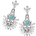 thumbnail image 1 of Retro Stud Pendientes Cuelgan Gota - Plata jinwen Pendientes colgantes étnicos, 1 of 8