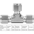 thumbnail image 4 of Compression Ferrule Connector, Double Ferrule Connection Tee Equal Diameter 316 Stainless Steel Die Forging SS-600-3 for Oil Refining Chemical Industry(Ф3/8), 4 of 7