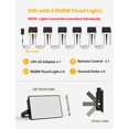 thumbnail image 2 of Flood Lights Onforu RGBW de 60 W para exteriores con mando a distancia, paquete de 6, 2 of 9
