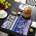 thumbnail image 3 of Set of 6 Flax Paisley Placemats Featuring Heat Resistant Wrinkle Free Finish with Colorful Vintage Boho Floral and Artistic Mandala Geometric Designs, 3 of 5