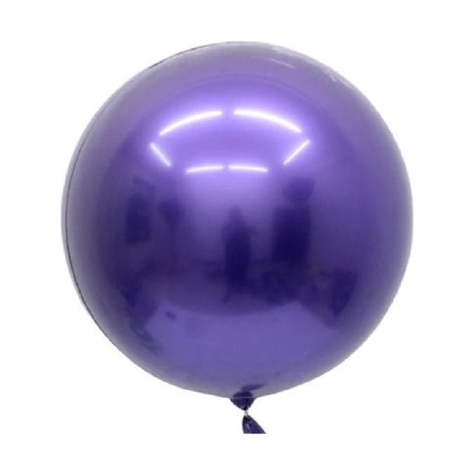 Globo Gigante Metálico Morado Esfera Burbuja Bobo Balloons PVC de 24 Pulgadas