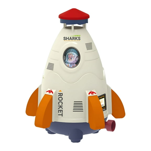 BESTSKY Water Rocket Sprinkler Toy Launcher - Outdoor Splash Sprinklers for Kids Outdoor Yard Sprinkler 360-Degree Rotation Attaches to Garden Hose Splashing Fun Toys for Gift (White)