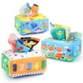 thumbnail image 4 of Pull Along Tissue Box Sensory Baby Tissue Box Educational Toy Busy Pull Tissues for Toddler Infant Baby Foxes, 4 of 9