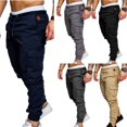 thumbnail image 4 of Boyijia MenDrawstringPantsMaleTrousersSolidMulti-pocketAnkle-tiedSweatpants, 4 of 8