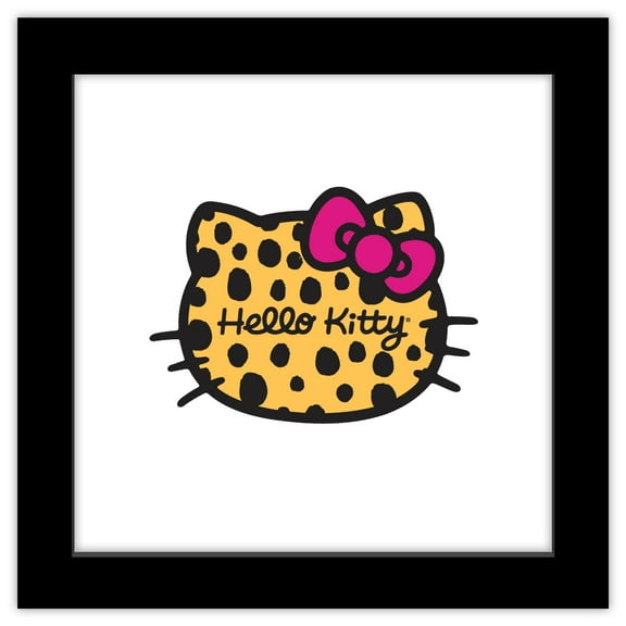 Gallery Pops Sanrio Hello Kitty - Jungle Paradise Kitty Face Wall Art, Black Framed Version, 12" x 12"