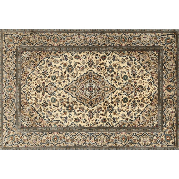 Ahgly Company Indoor Rectangle Traditional Dark Brown Medallion Area Rugs, 7' x 10'