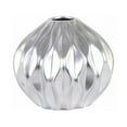 thumbnail image 1 of Benzara BM134192 Vase Bas Rond avec Ronde & Lip&44; Conception Vague - Argent - 9,5 x 9,5 x 8,25 Po & Petit, 1 of 1