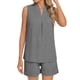thumbnail image 3 of Camiseta de Manga Corta con Cuello en V para Mujeres con Pantalones Cortos de Bolsillo, Pantalones Casuales Y el Conjunto Superior para las Mujeres, 3 of 5