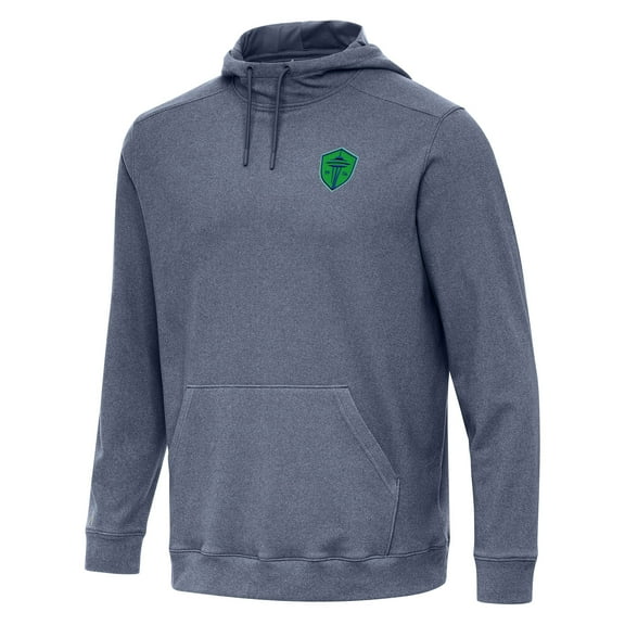 Men's Antigua Heather Navy Seattle Sounders FC Cloud Pullover Hoodie
