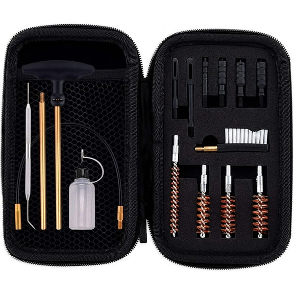 Universal Handgun Cleaning kit .22,.357,.38,9mm,.45 Caliber Pistol Cleaning Kit Bronze Bore Brush and Brass Jag Adapter