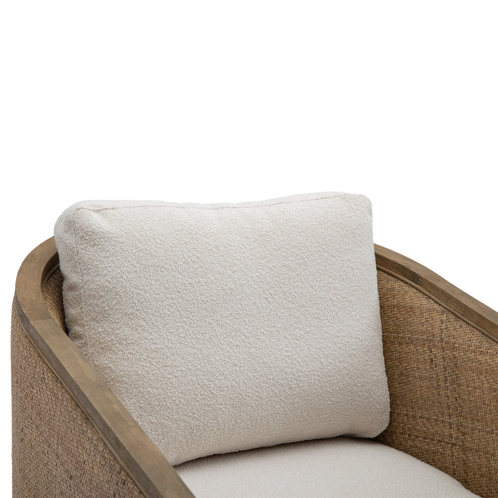 MAYEERTY Swivel Barrel Chair, Comfy Round Accent Sofa Chair for Living Room, 360 Degree Swivel Leisure Arm Chair for Nursery (Beige Boucle)